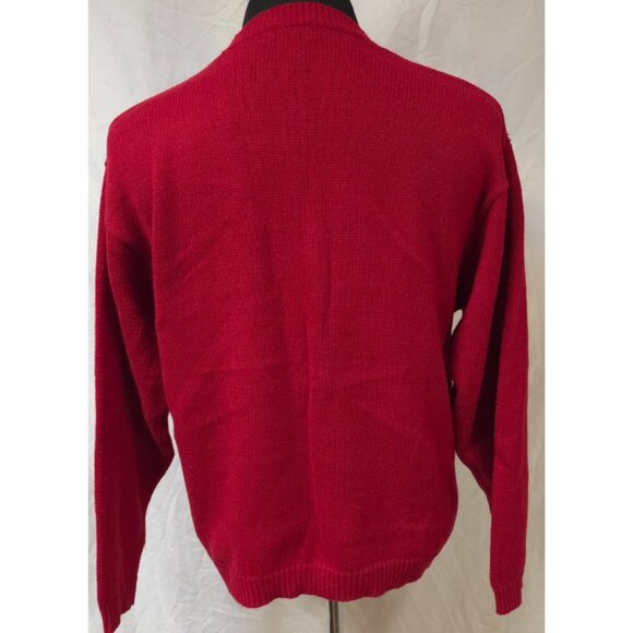 American Outpost Mens Red Nordic Holiday Snowflake Long Sleeve Sweater Size M - Picture 8 of 11